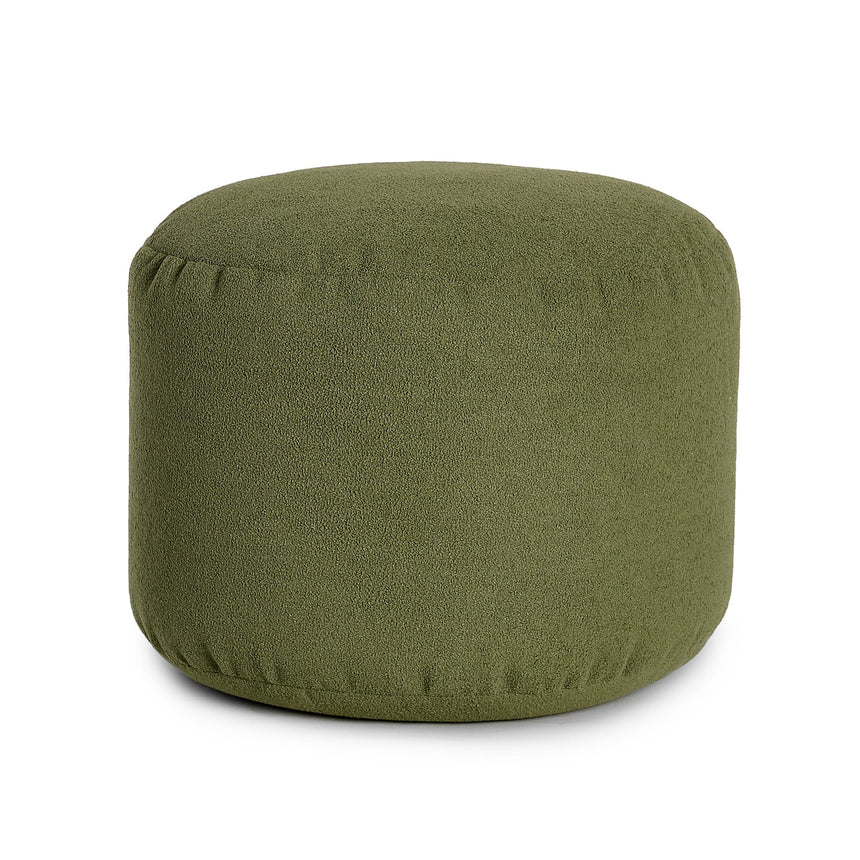 Pouf Repose-Pieds Rond - Vert Sauge-Arico-AIC-2400101134-CLÉMENT