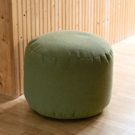 Pouf Repose-Pieds Rond - Vert Sauge-Arico-AIC-2400101134-CLÉMENT