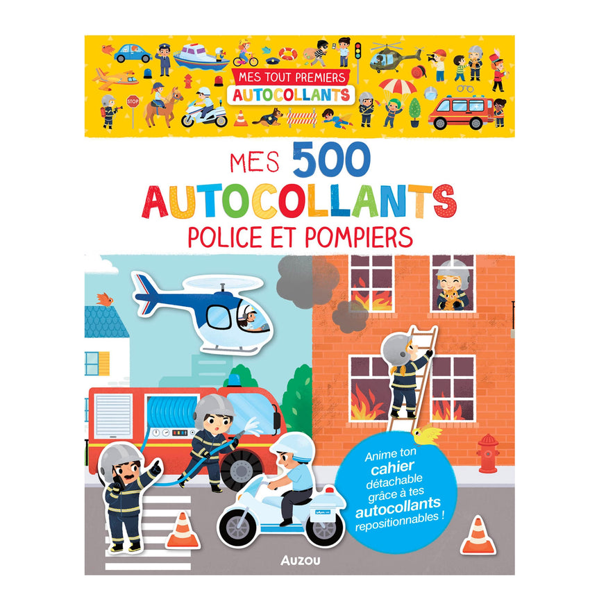 Mes 500 Autocollants Police et Pompiers-Auzou-AUZ-791039565530-CLÉMENT