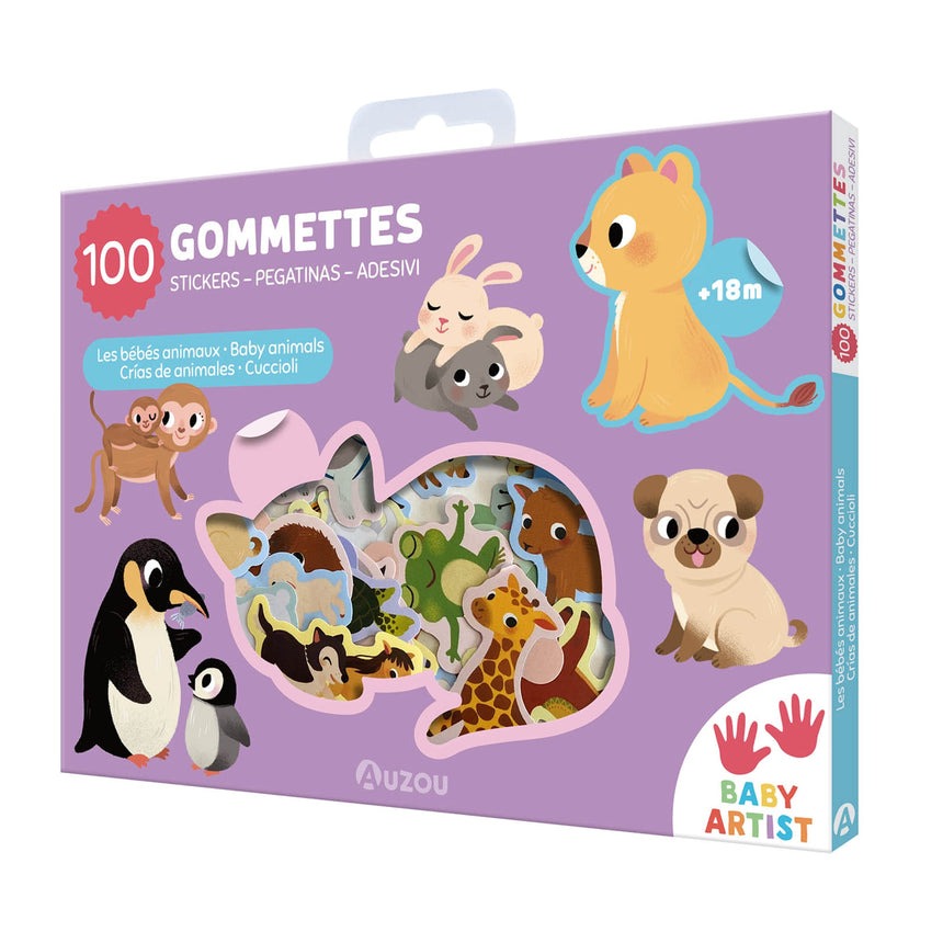 Bébés Animaux: 100 Gommettes-Auzou-AUZ-791039577106-CLÉMENT