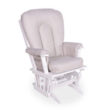 Chaise Berçante Bois - Blanc- Tissus sur commande spéciale-Goberce-Link 020-GBE-B45-CHAISE-BLANC-CLÉMENT