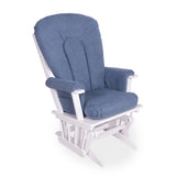 Chaise Berçante Bois - Blanc- Tissus sur commande spéciale-Goberce-Oxford 030-GBE-B45-CHAISE-BLANC-CLÉMENT