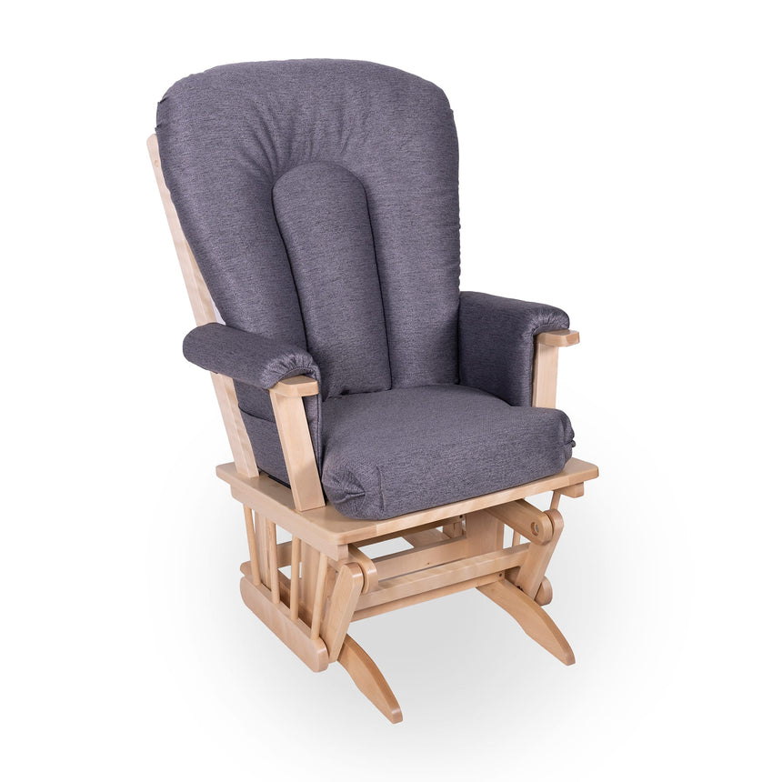 Chaise Berçante Bois - Naturel- Tissus sur commande spéciale-Goberce-Harper 099-GBE-B45-CHAISE-NATUREL-CLÉMENT