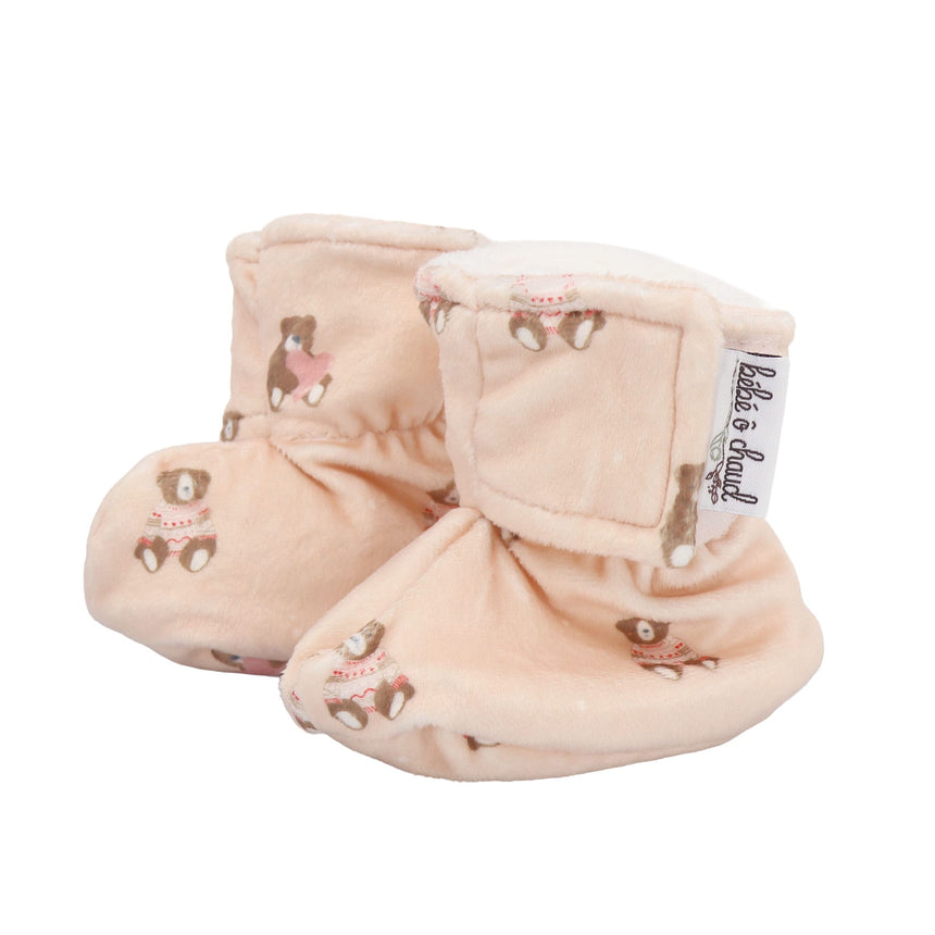 Pantoufle Velux Ourson 0-6mois-Bebe O Chaud-Rose-0-3 m-BBO-OURSON-1-CLÉMENT
