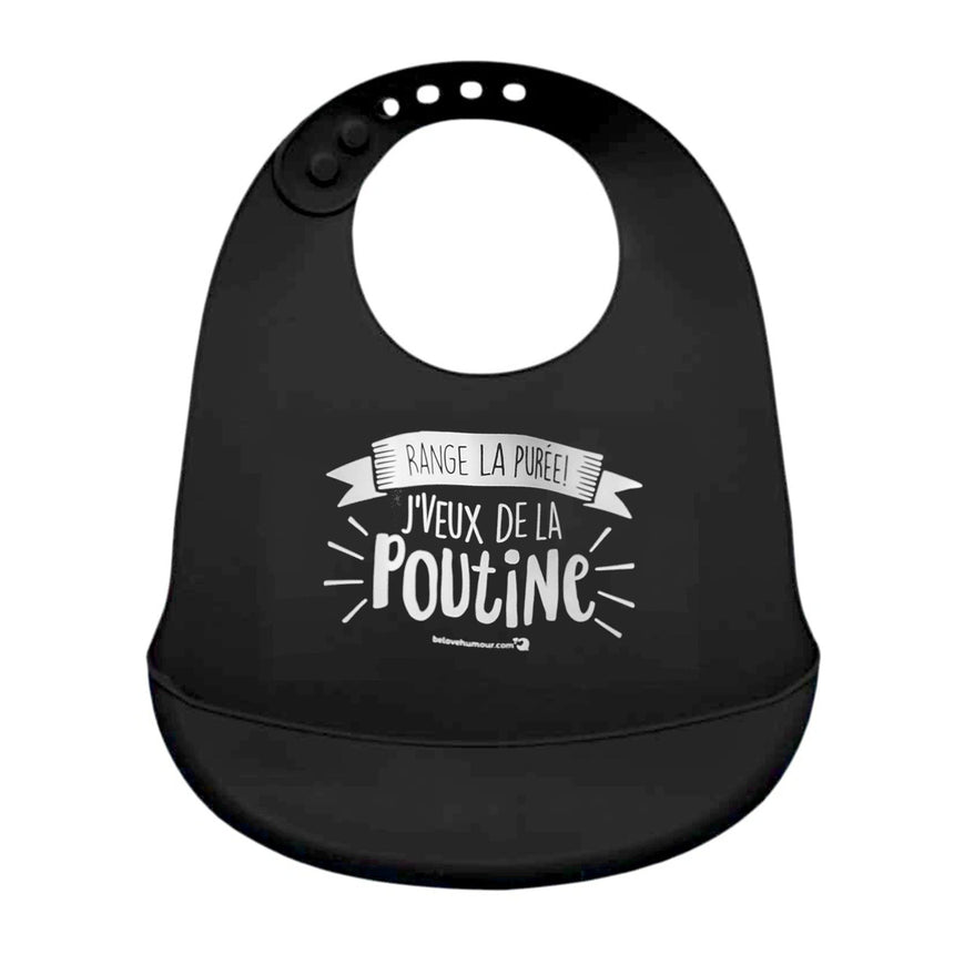 Bavoir en Silicone - Noir Poutine-Bedaine Love-BE2-BS-08-CLÉMENT
