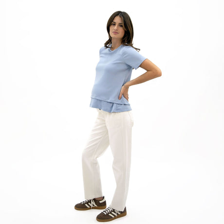 T-shirt Allaitement Bleu-Bella Maternite-BEA-1268865C-BLE-CLÉMENT