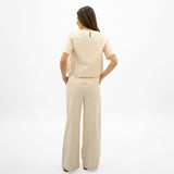 T-shirt Allaitement Lin Beige-Bella Maternite-BEA-1268872C-BEI-CLÉMENT