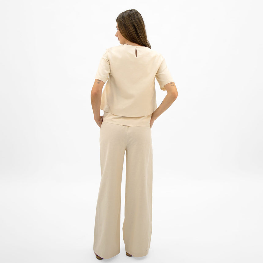 Pantalon Maternité Lin Beige-Bella Maternite-BEA-1268875C-BEI-CLÉMENT
