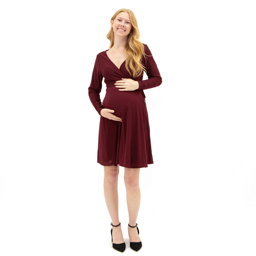 Robe Maternité Cache-Coeur-Bella Maternite-BEA-CH156634-BOR-CLÉMENT