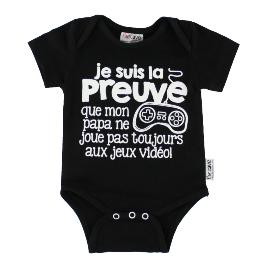 Cache-Couche Jeux Vidéo 3-12mois-Bedaine Love-Noir-3-6 m-BEL-CC-N-40-CLÉMENT
