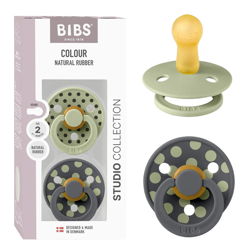 Suce Bibs (2) 6-18mois - Pois Sauge (Grandeur 2)-Bibs-BIS-12034105-CLÉMENT