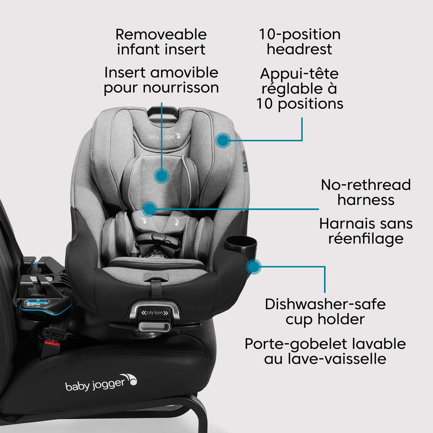 Siège d'Auto City Turn™ Rotating Convertible 4-65lb - Onyx Noir-Baby Jogger-BJO-2202884-CLÉMENT