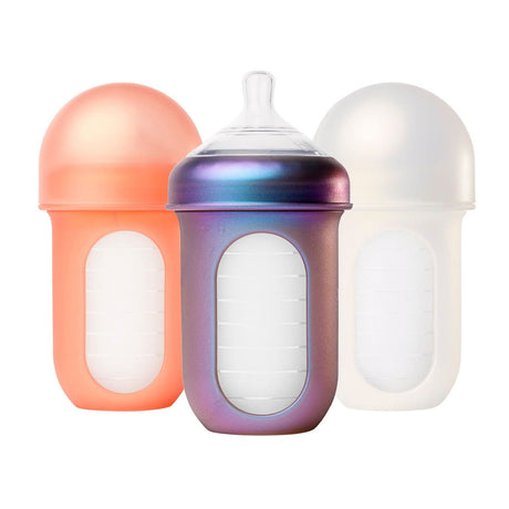 Bouteilles (3) en Silicone Nursh 8oz - Couleurs Métalliques-Boon-BO2-B11557-CLÉMENT