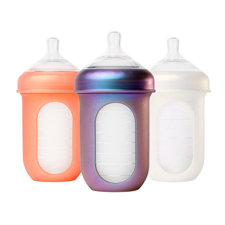 Bouteilles (3) en Silicone Nursh 8oz - Couleurs Métalliques-Boon-BO2-B11557-CLÉMENT