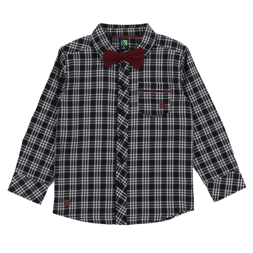 Chemise Carreaux Noir Chic 2-12ans-Nano-Noir-2-BOS-F2525-07-CLÉMENT