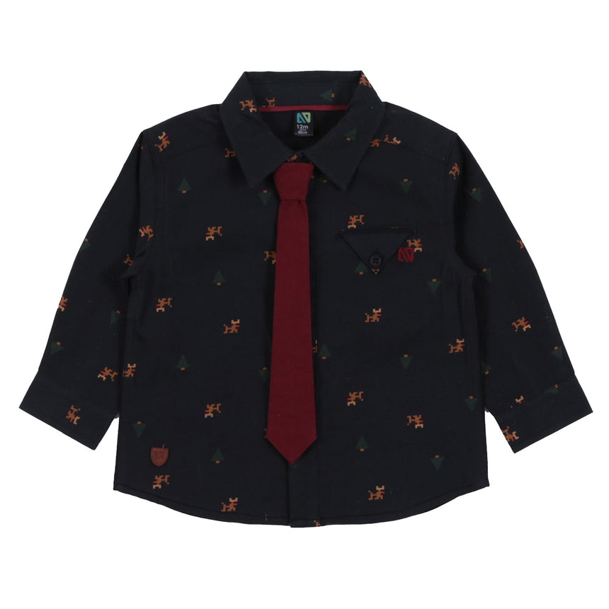 Chemise Imprimé Chic 6-24mois-Nano-Noir-3 m-BOS-F2575-01-CLÉMENT