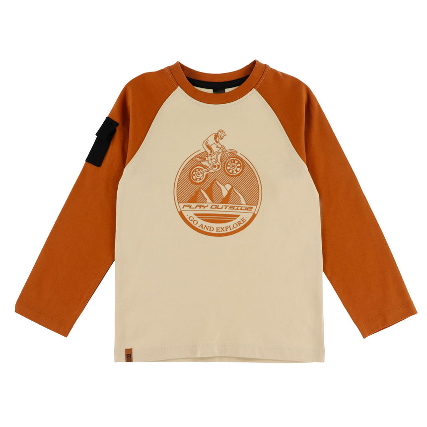 T-shirt Raglan Plein Gaz 2-12ans-Nano-Beige-2-BOS-F2601-07-CLÉMENT