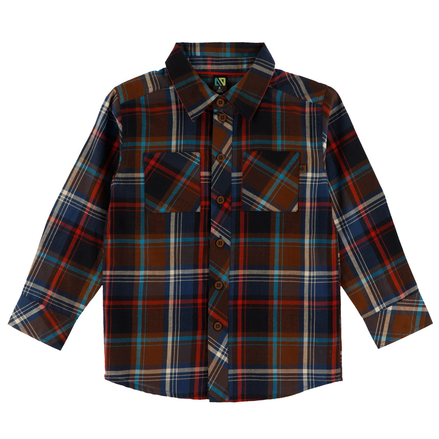 Chemise Carreaux Sportif 2-12ans-Nano-Bleu-2-BOS-F2603-07-CLÉMENT