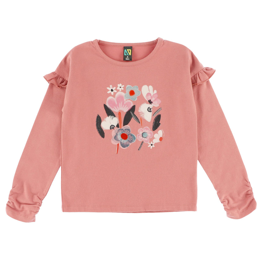T-shirt Fleurs 2-12ans-Nano-Rose-2-BOS-F2606-05-CLÉMENT