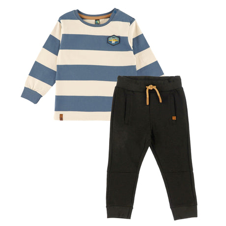 Ensemble T-shirt Rayé Roarrr 6-24mois-Nano-Bleu-6 m-BOS-F2655-07-CLÉMENT