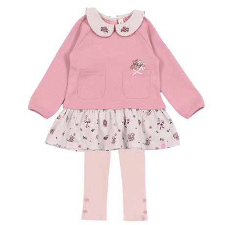 Ensemble Tunique Poches Fois 6-24mois-Nano-Rose-6 m-BOS-F2660-08-CLÉMENT