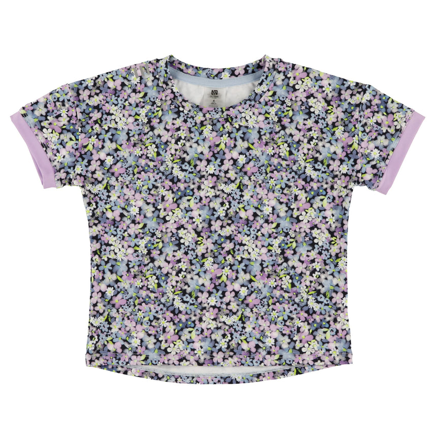 T-shirt Fleurs Active 4-12ans-Nano-Marine-4-BOS-F26A82-08-CLÉMENT