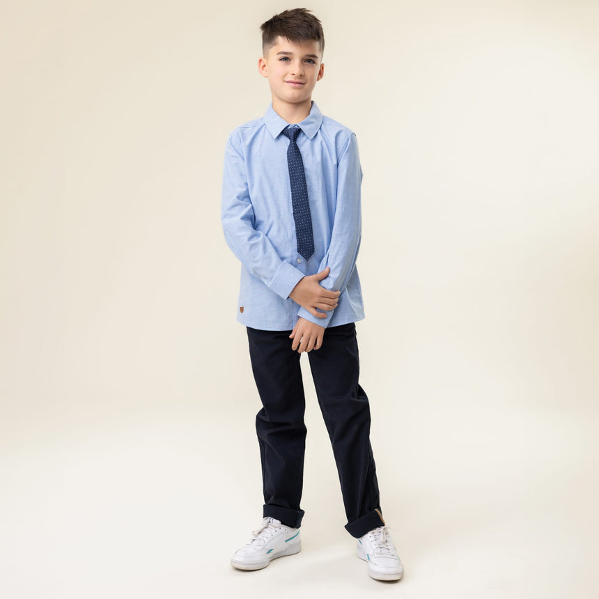 Chemise Manches Longues Cravate Bleue 2-12ans-Nano-BOS-BCH03-01-CLÉMENT