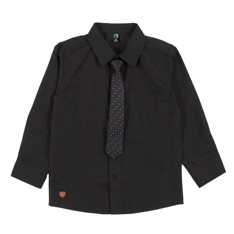 Chemise Manches Longues Cravate Noire 2-12ans-Nano-Noir-2-BOS-BCH03-02-CLÉMENT