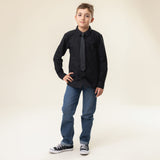 Chemise Manches Longues Cravate Noire 2-12ans-Nano-BOS-BCH03-02-CLÉMENT