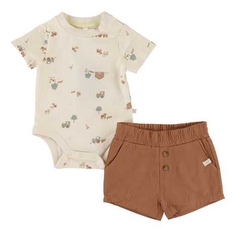 Ensemble Short Ferme 6-24mois-Nano-Ivoire-6 m-BOS-S2659-05-CLÉMENT