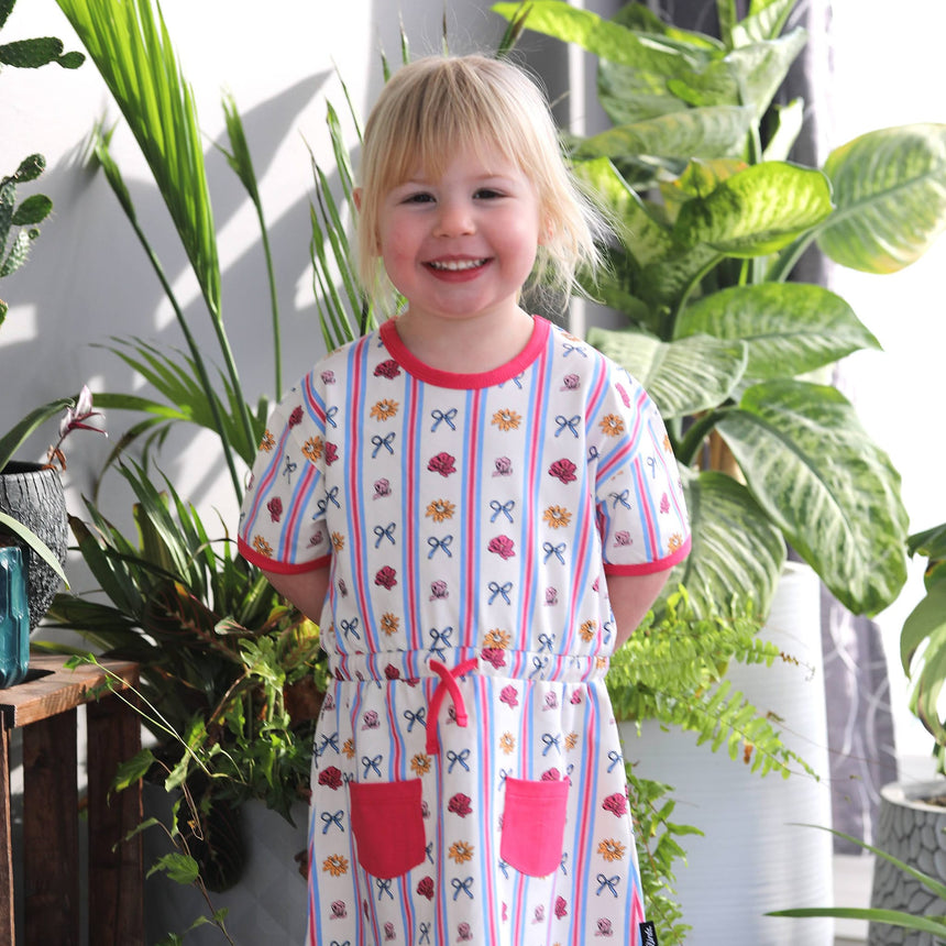 Robe Rayée Fleurs 2-10ans-Birdz-BR1-CLSPKG06741-CLÉMENT