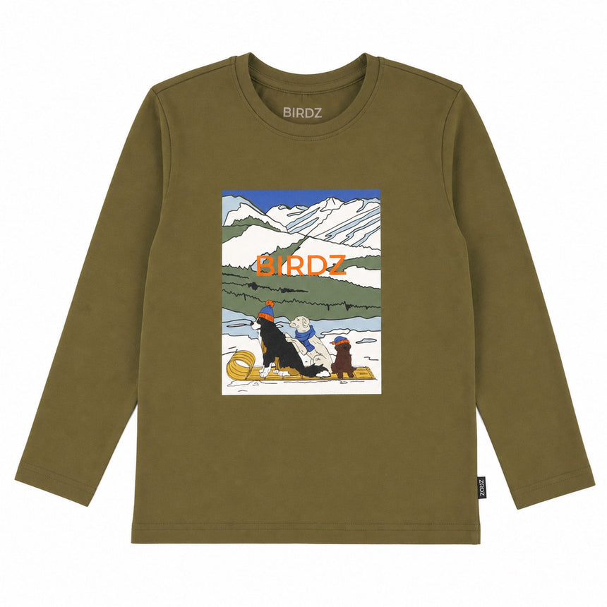 T-shirt Chien Traîneau 2-10ans-Birdz-Olive-2-BR2-44002-F26-O-CLÉMENT