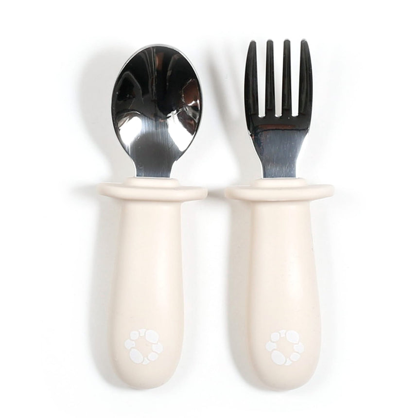 Ensemble de Cuillère & Fourchette d’Apprentissage - Ivoire-Bulle-BUB-B-VA005-06-CLÉMENT