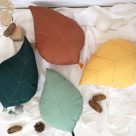 Coussin Feuille de Frêne - Moutarde-The Butter Flying-BUT-PILASHMUS-CLÉMENT