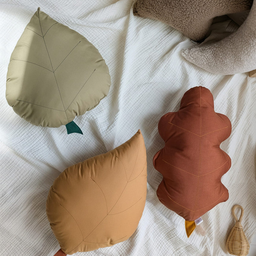 Coussin Feuille de Frêne - Ocre-The Butter Flying-BUT-PILASHOCH-CLÉMENT