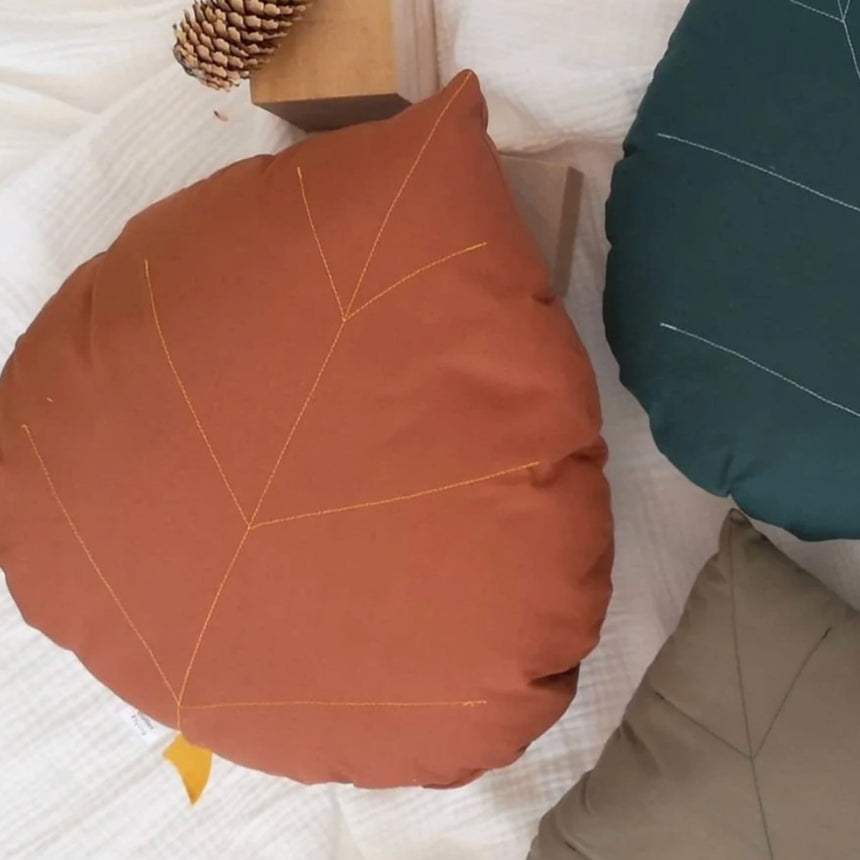 Coussin Feuille de Bouleau - Rouille-The Butter Flying-BUT-PILBIRRUS-CLÉMENT