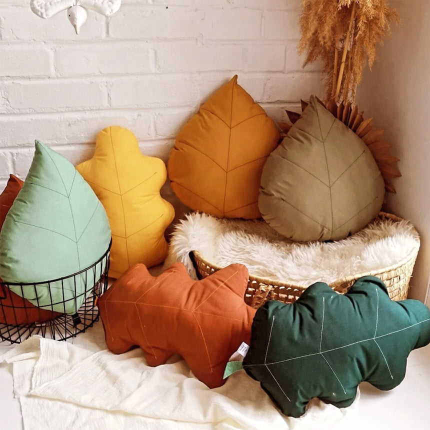 Coussin Feuille de Chêne - Vert-The Butter Flying-BUT-PILOAKFOR-CLÉMENT