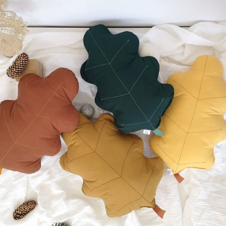 Coussin Feuille de Chêne - Moutarde-The Butter Flying-BUT-PILOAKMUS-CLÉMENT