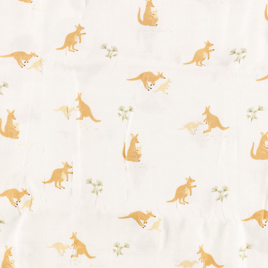 Couverture Mousseline Bambou Kangourous - Édition spéciale Fondation CHU Ste-Justine-Bebe Confort-CA3-BLANKET-KAN-CLÉMENT