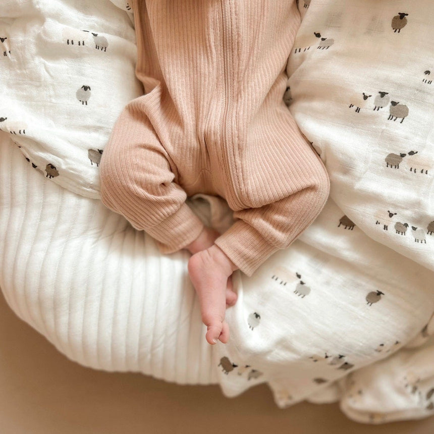 Couverture Mousseline Bambou Moutons - Édition spéciale Laura Lémerveil-Bebe Confort-CA3-BLANKET-SHEE-CLÉMENT
