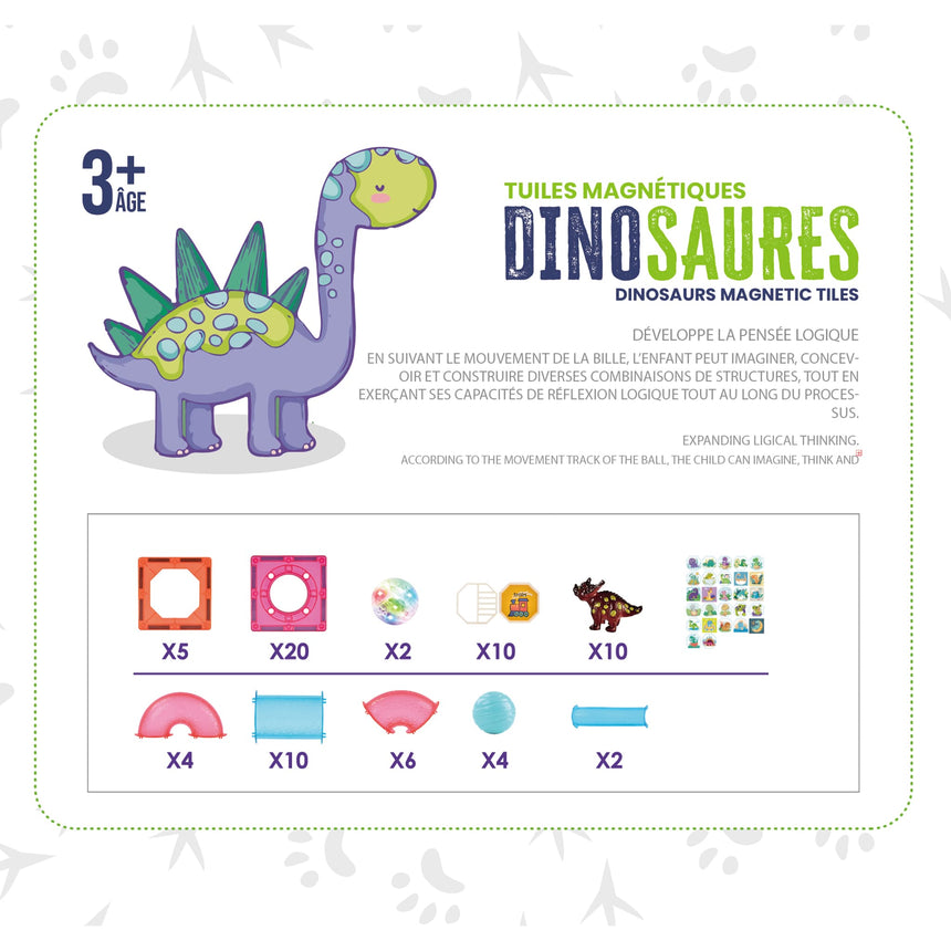 Tuiles Magnétiques Dinosaures-Origami Maison-CA3-CH1039-CLÉMENT