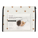 Ensemble Draps Lit Double - Coeurs-Cathay Home-CAH-DBSS-CATS-CLÉMENT