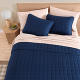 Courtepointe Lit Simple - Marine-Cathay Home-CAH-QUILT-TW-NA-CLÉMENT