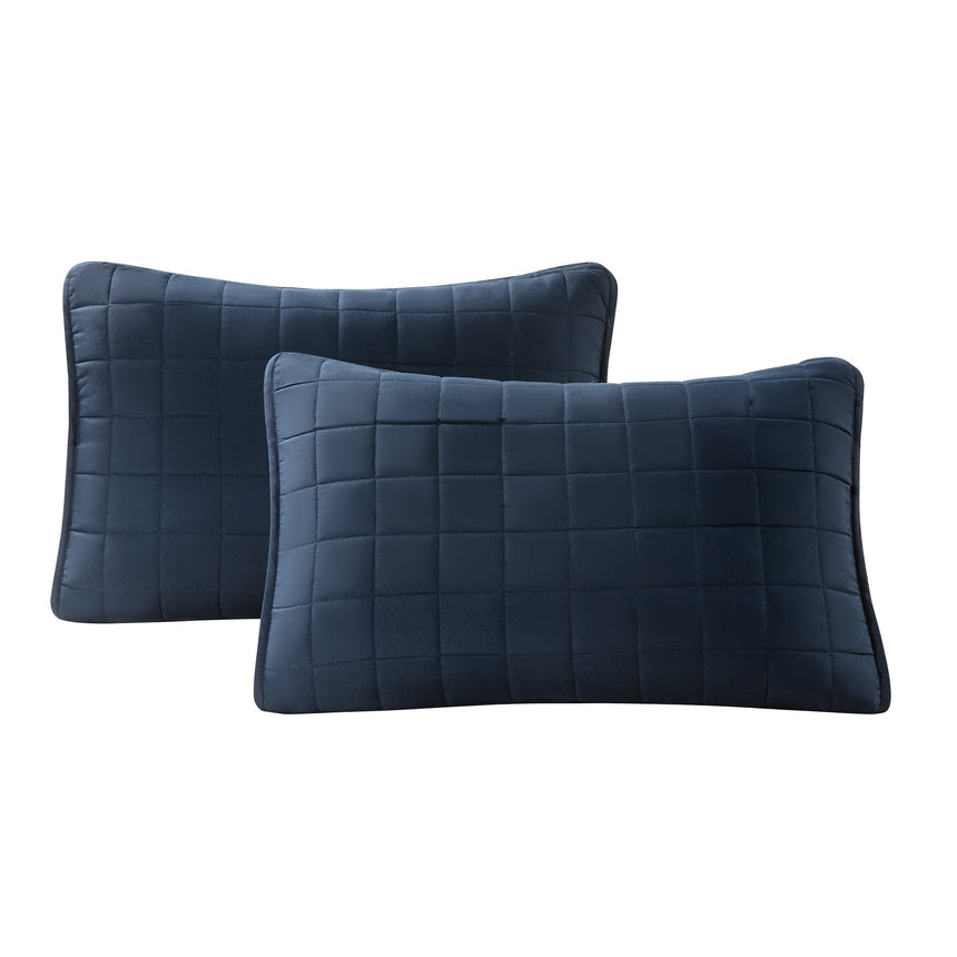 Courtepointe Lit Simple - Marine-Cathay Home-CAH-QUILT-TW-NA-CLÉMENT