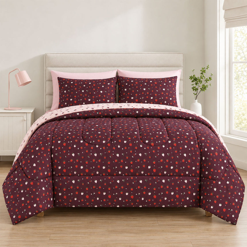 Douillette pour Lit Double/Grand - Fraises-Cathay Home-CAH-STRAW-5460-CLÉMENT