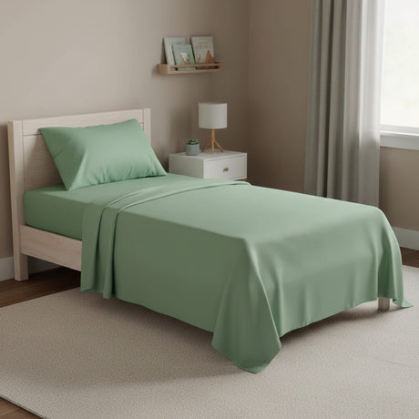 Ensemble Draps pour Lit Simple - Vert-Cathay Home-CAH-TWSS-GREEN-CLÉMENT