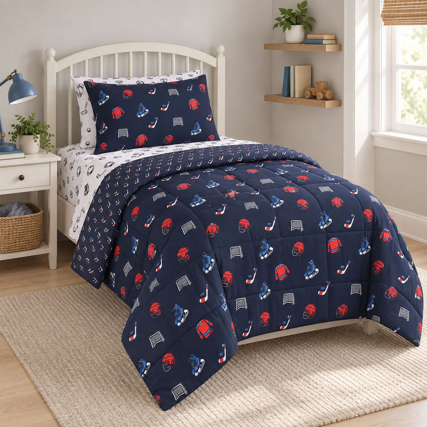 Ensemble Draps pour Lit Simple - Hockey-Cathay Home-CAH-TWSS-HOCKEY-CLÉMENT