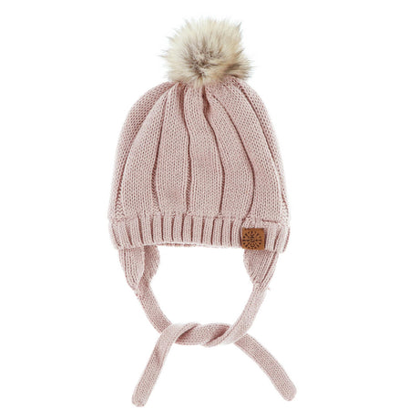 Tuque Pompon Tricot 0-18mois-Calikids-Rose-0-3 m-CAL-W2200C2-1-CLÉMENT