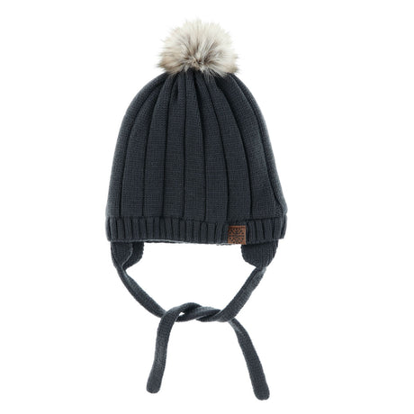 Tuque Pompon Tricot 18mois-3ans-Calikids-Charcoal-18m - 3ans-CAL-W2200C2-2-CLÉMENT