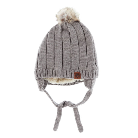 Tuque Pompon Tricot 18mois-3ans-Calikids-Gris-18m - 3ans-CAL-W2200C2-2-CLÉMENT